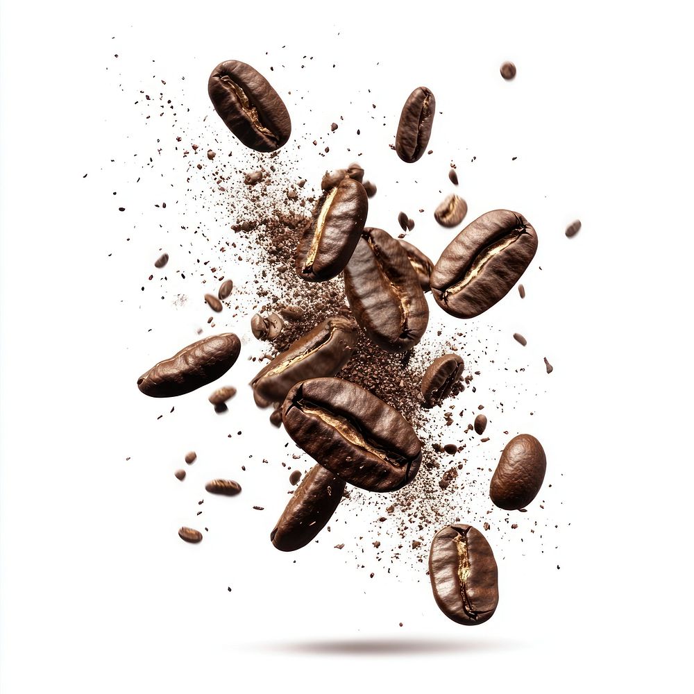 Arabica Bean Explosion coffee background explosion.