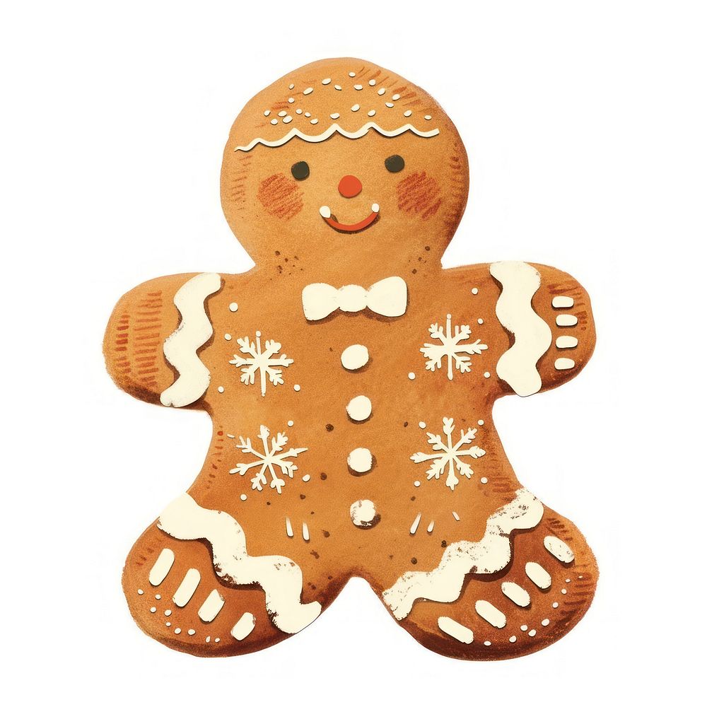 Festive gingerbread man illustration