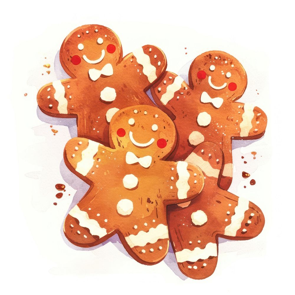 Smiling gingerbread cookies illustration