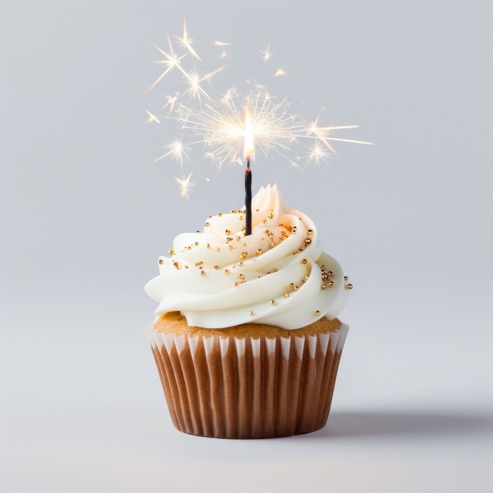 New year cupcake sparkler dessert icing.