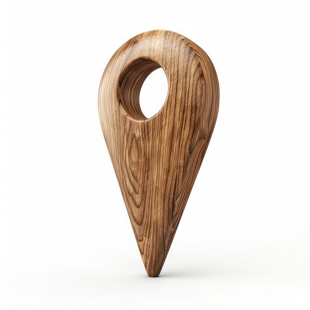 Wooden location pin marker