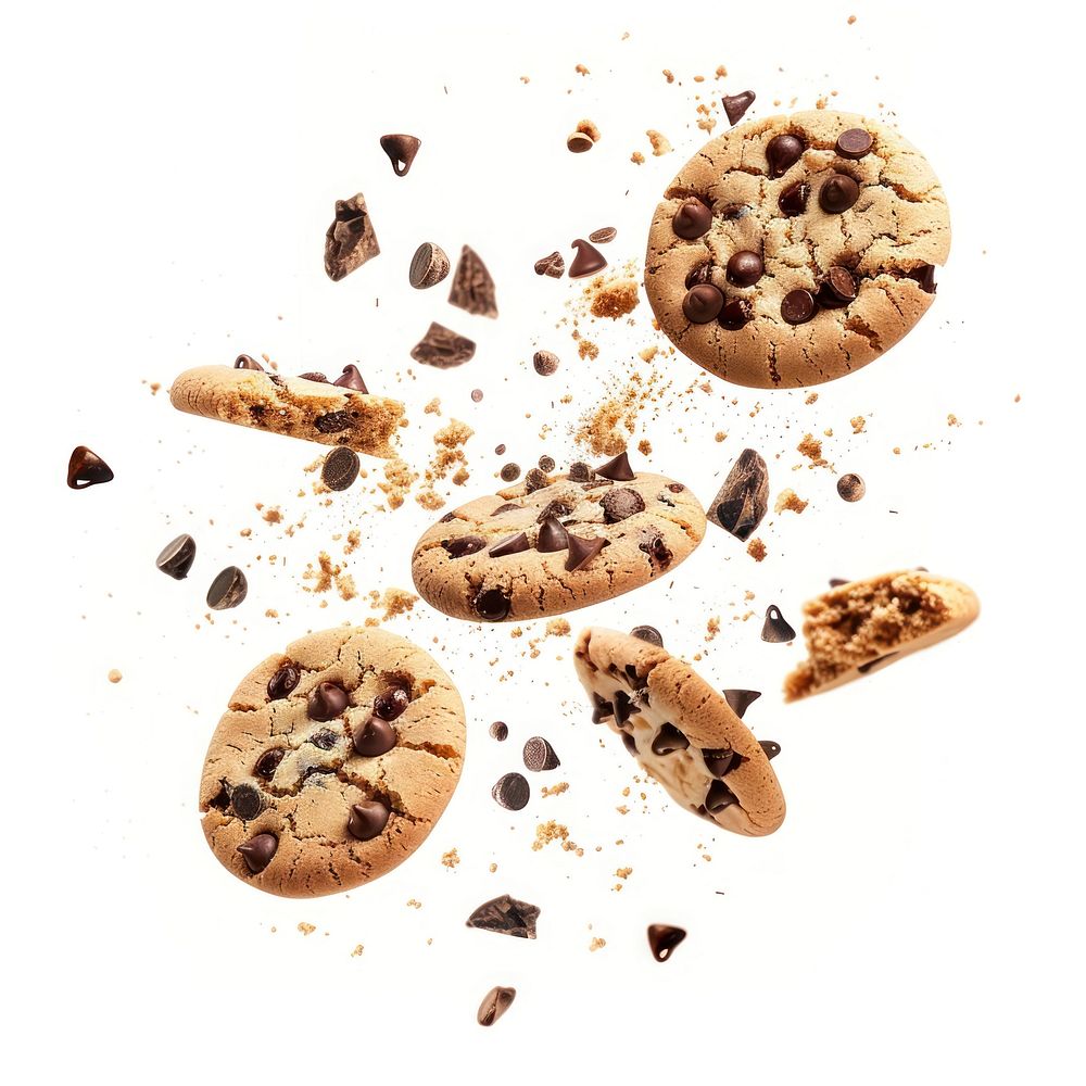 Chocolate chip cookies sweets food confectionery.