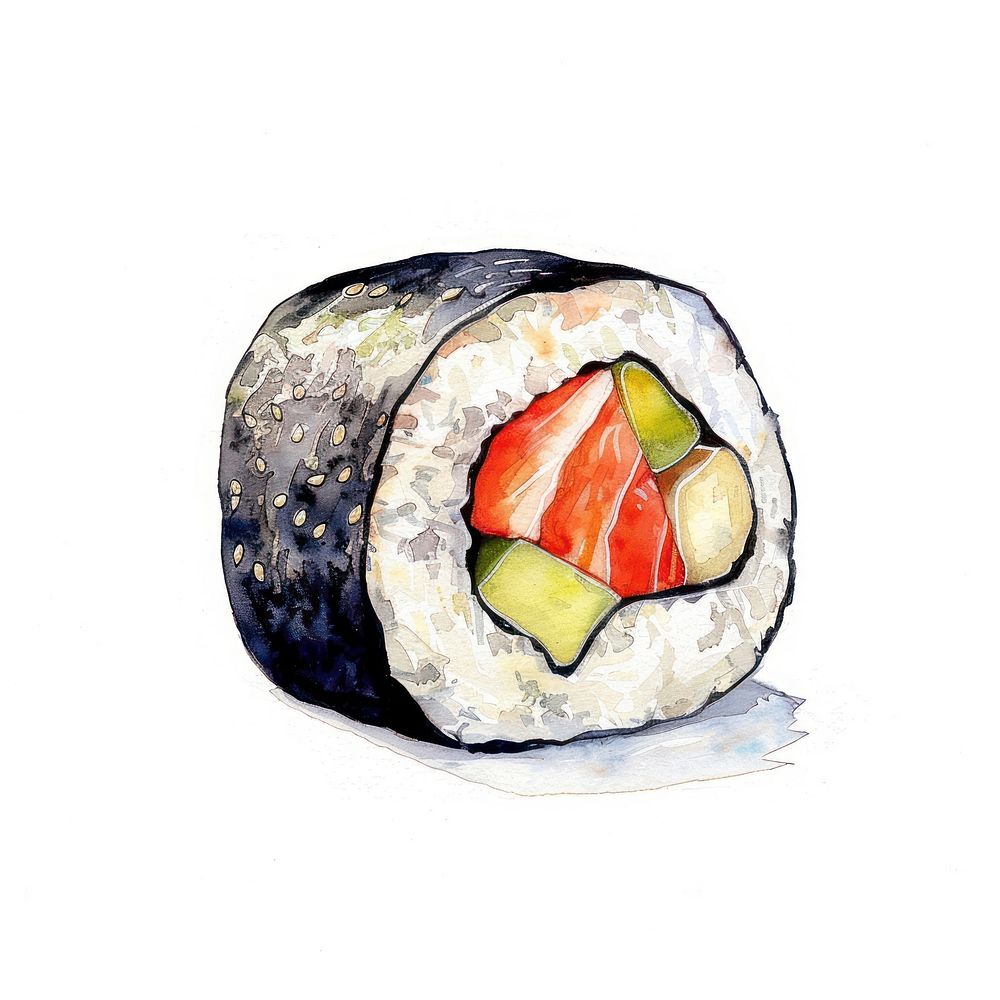 Colorful sushi roll illustration