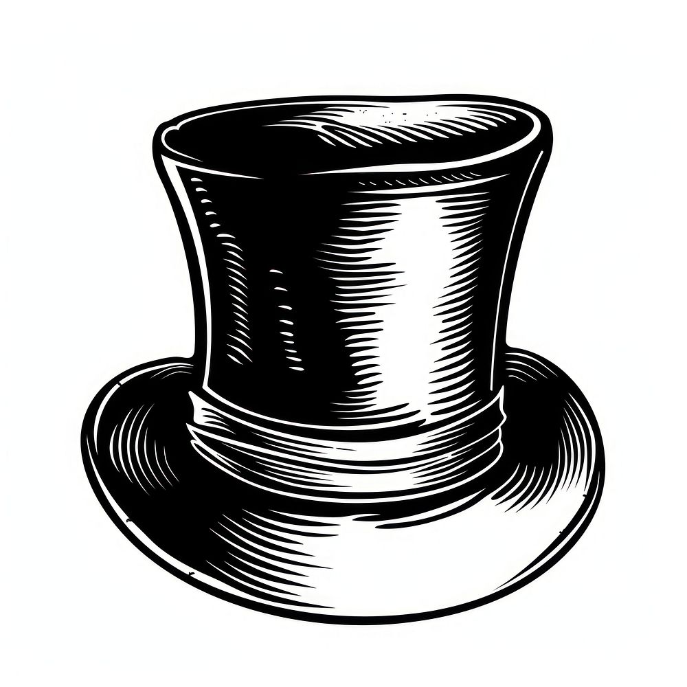 Vintage black top hat illustration