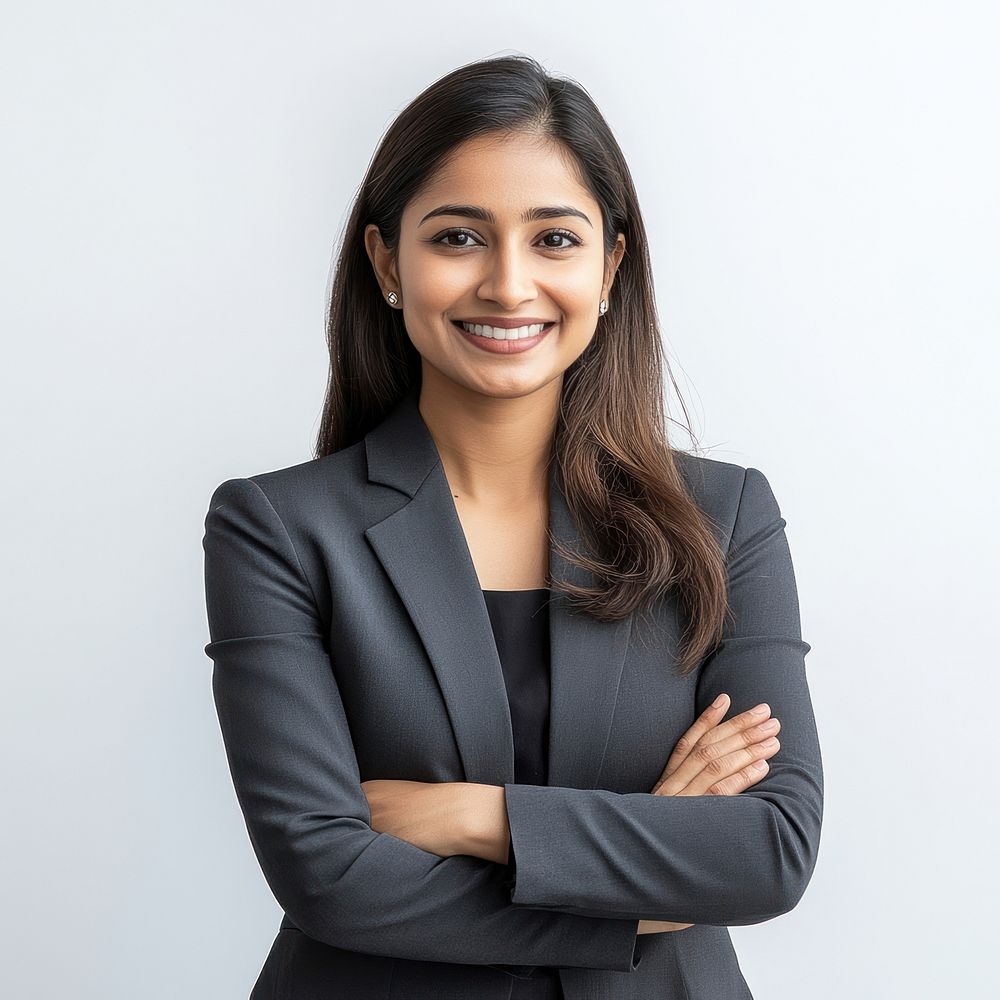 Indian business woman photography portrait smiling.