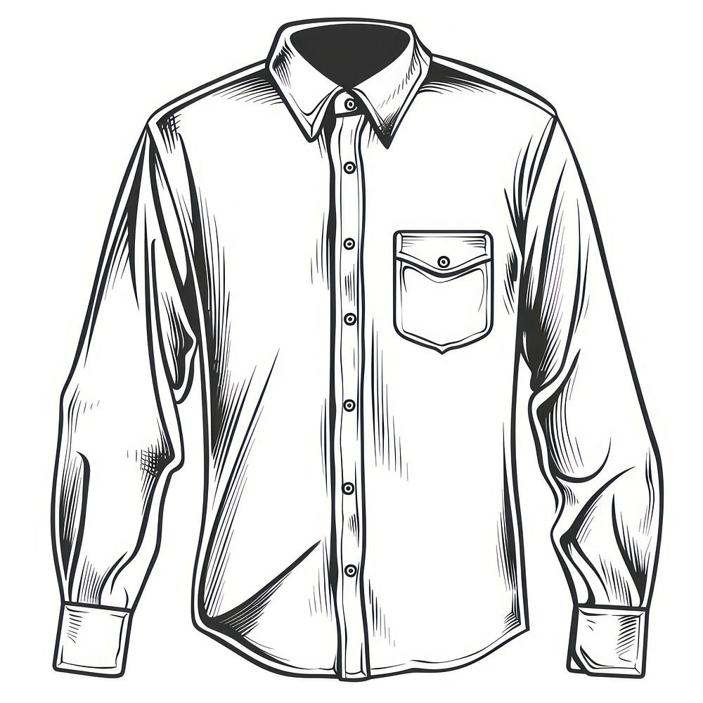 Detailed sketch of buttoned shirt