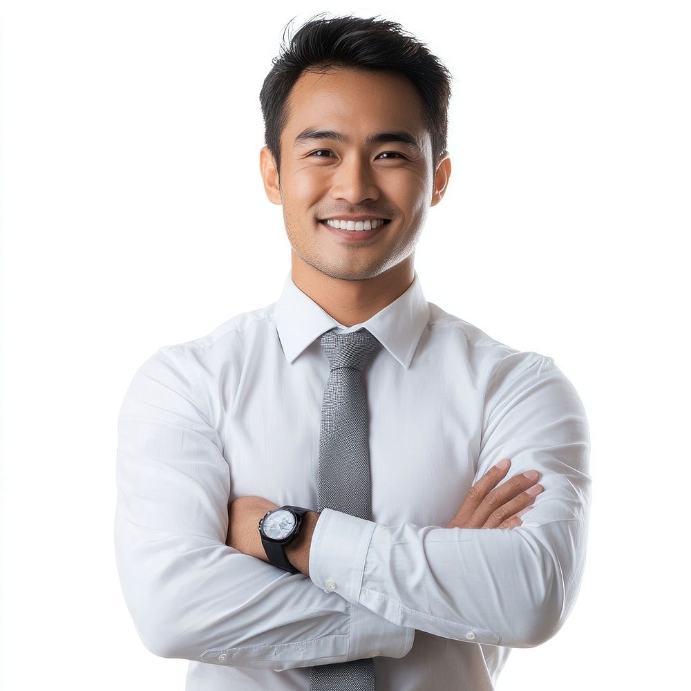 Confident professional smiling in suit