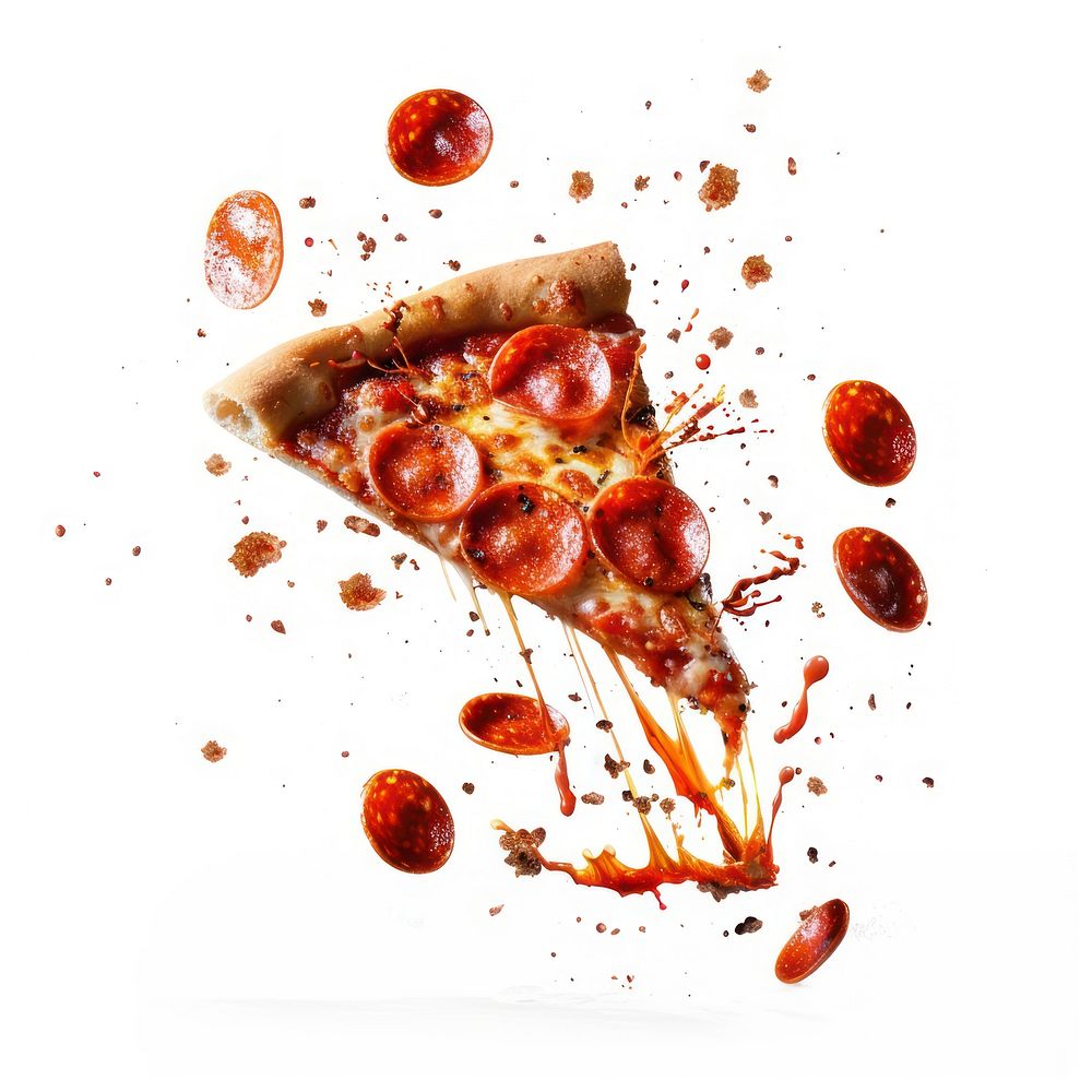 Exploding pepperoni pizza slice food | Free Photo - rawpixel