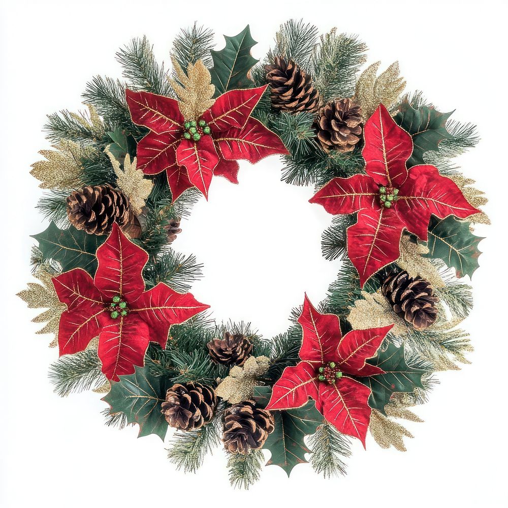 Festive holiday wreath decoration