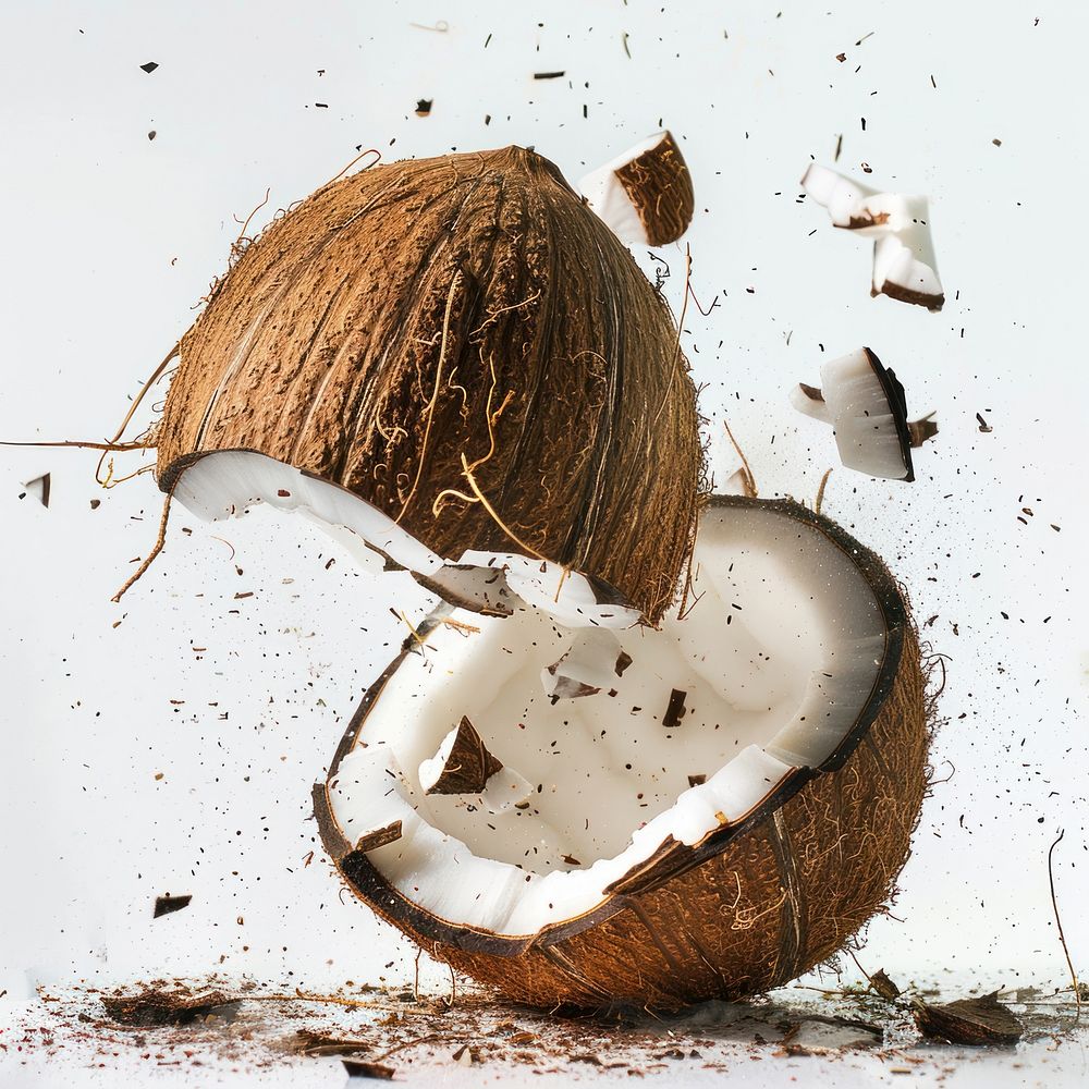 Exploding coconut food background explosion. | Free Photo - rawpixel