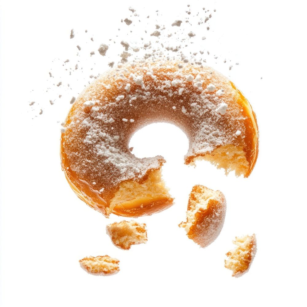 Exploding sugar donut background sweets white.