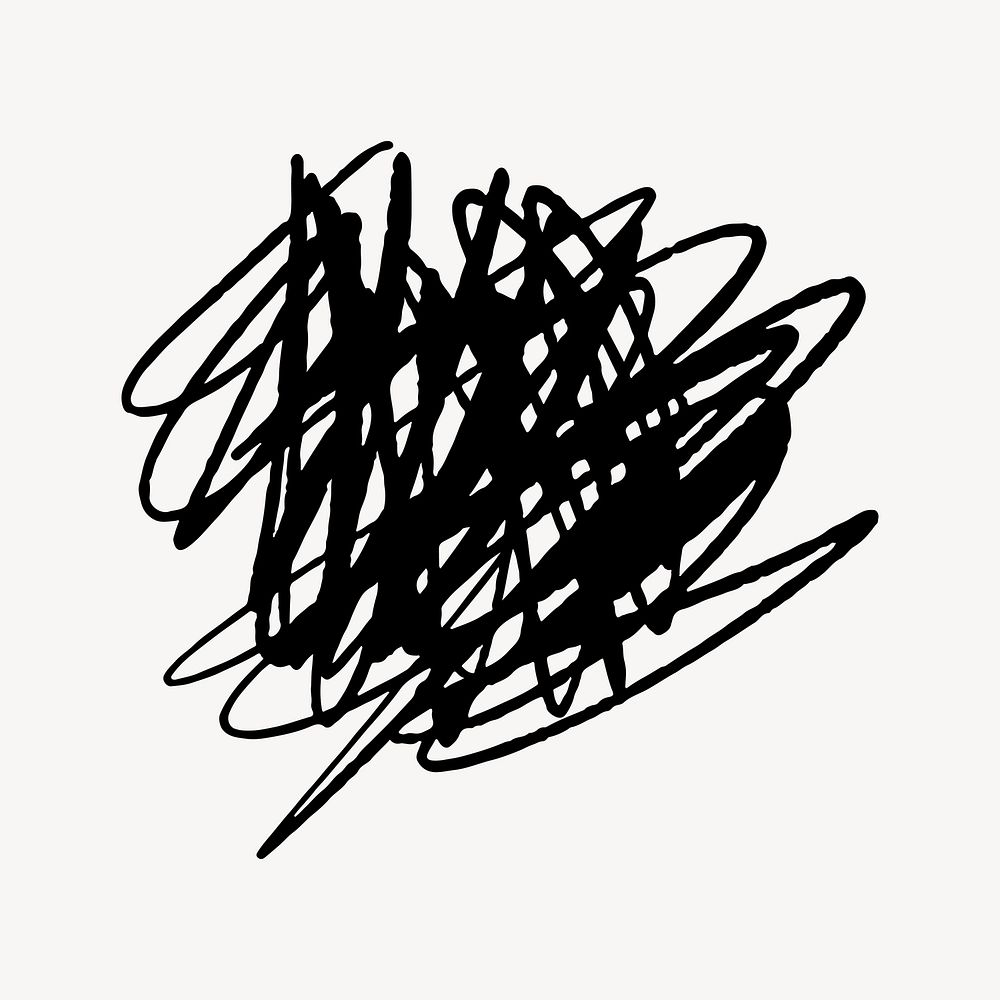 Abstract black scribble  illustration vector