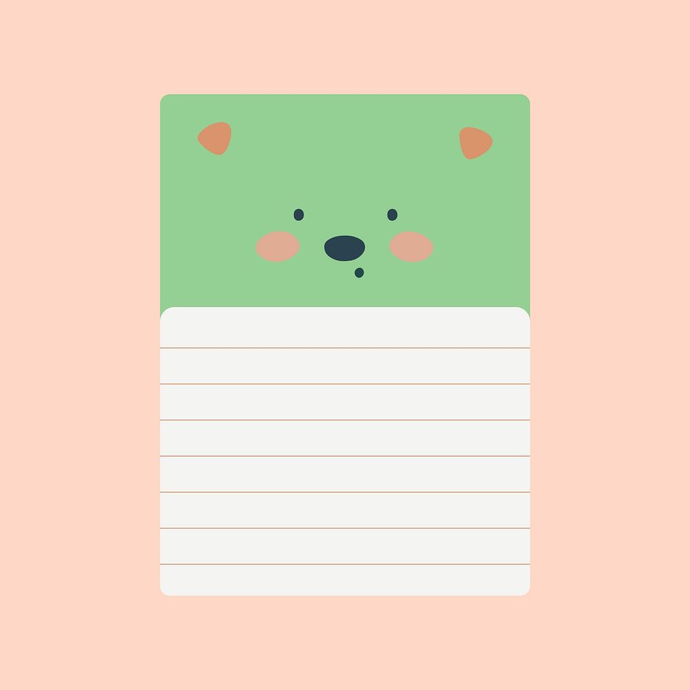 Cute bear sticky notes illustration