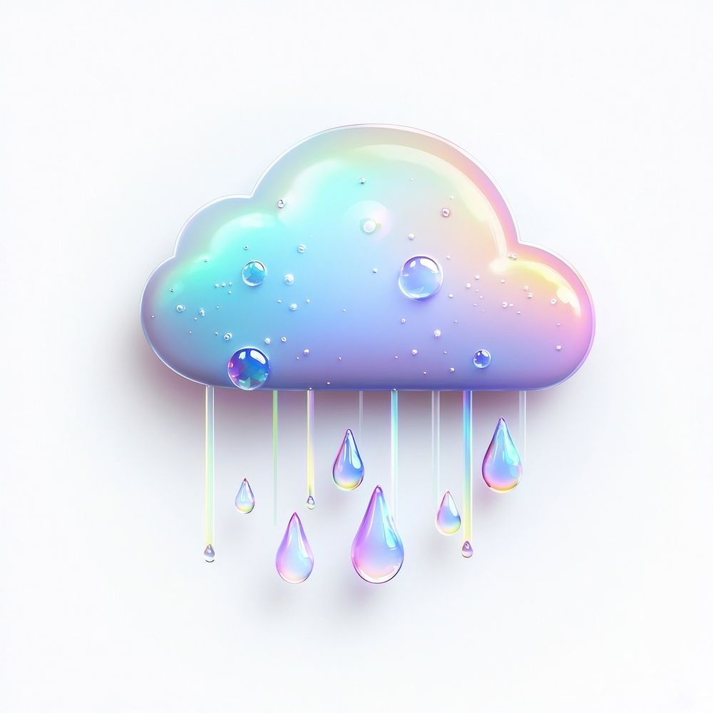 Cloud with raindrops illustration whimsical droplets.