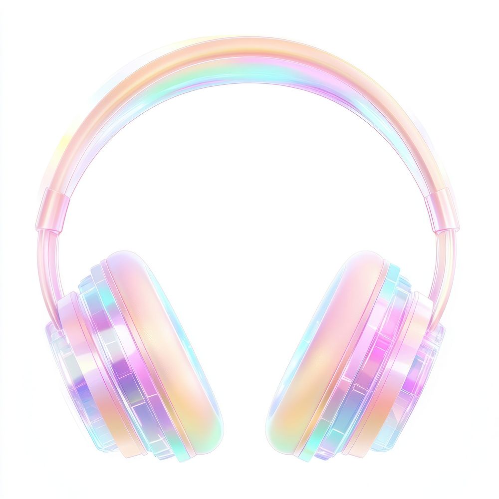 Holographic headphones illustration holographic digital.