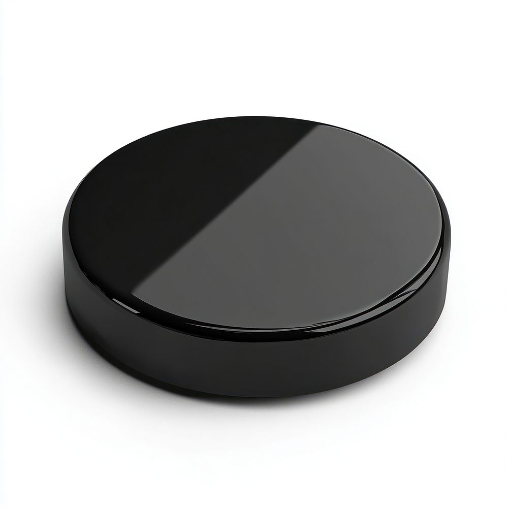 Hockey puck isolated sports round.