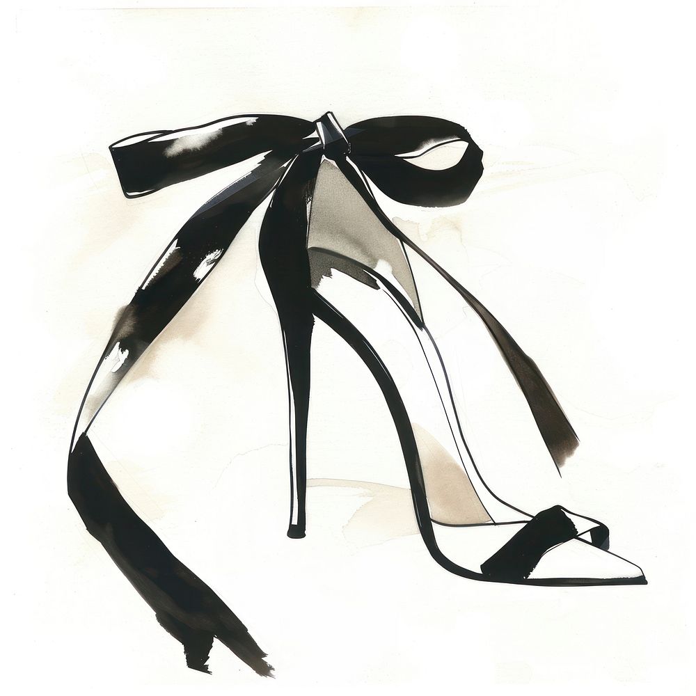 High heel illustration footwear black.