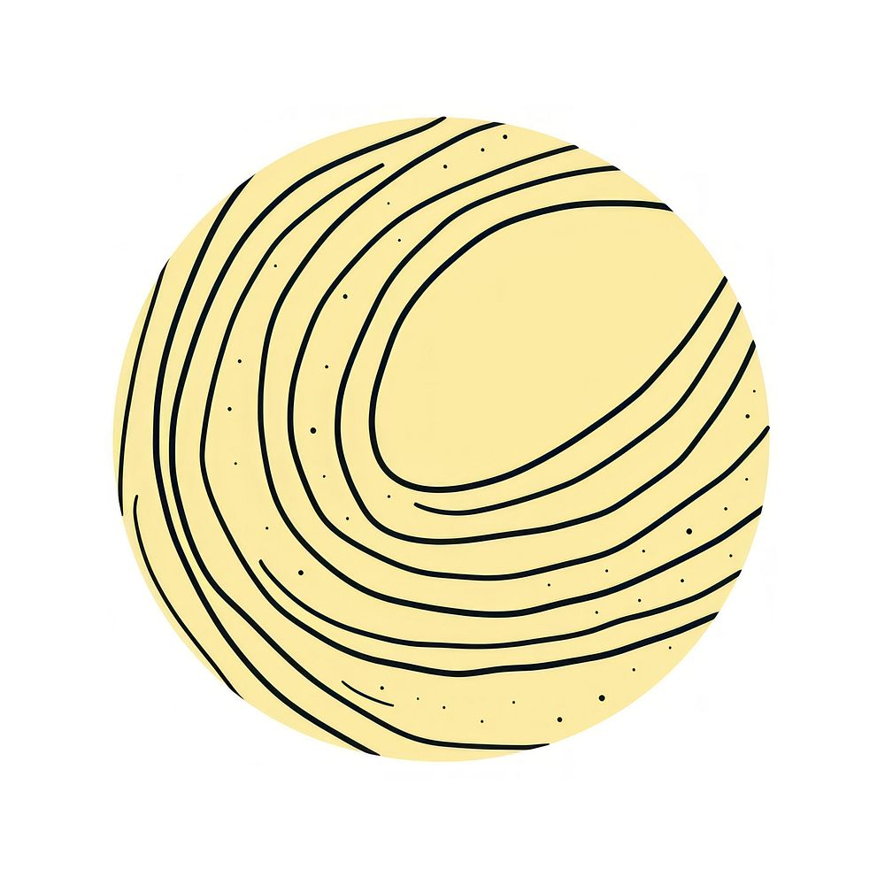 A yellow moon shape with a black line inside minimalist abstract design.