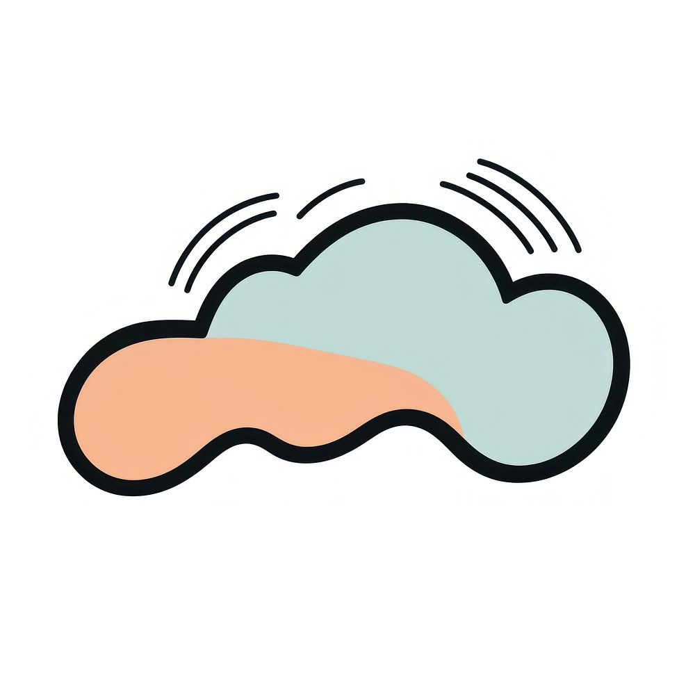 A pastel cloud shape minimalist abstract design.