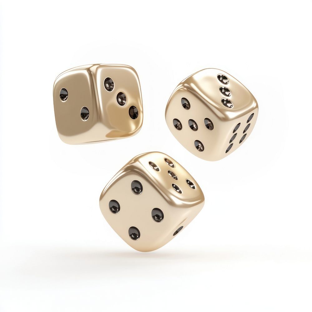 White gold dice illustration game electronics.