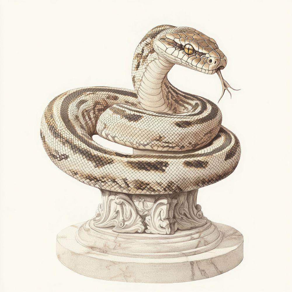 An ancient greek python reptile | Free Photo Illustration - rawpixel