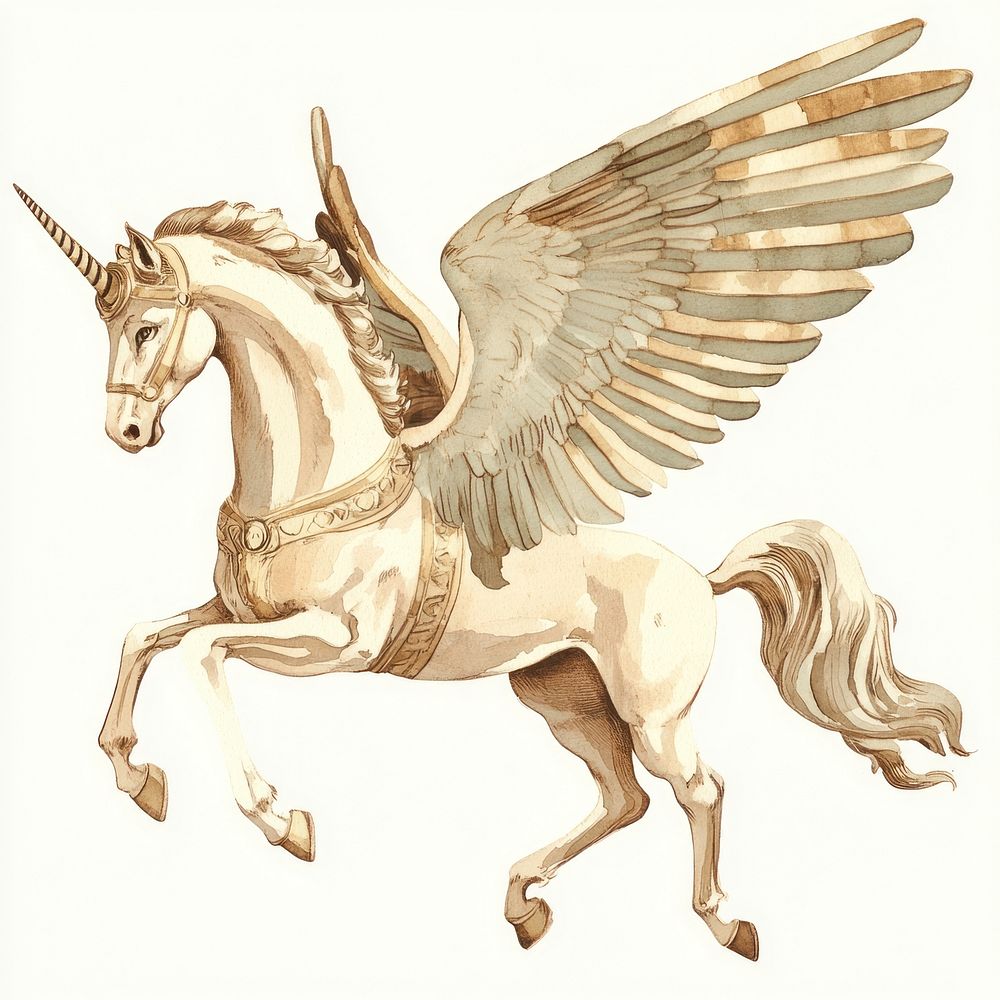 An ancient greek Pegasus art animal mammal.