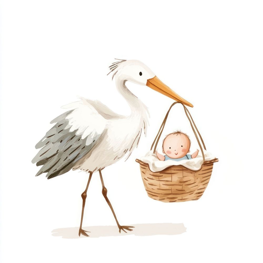 Baby basket illustration newborn.