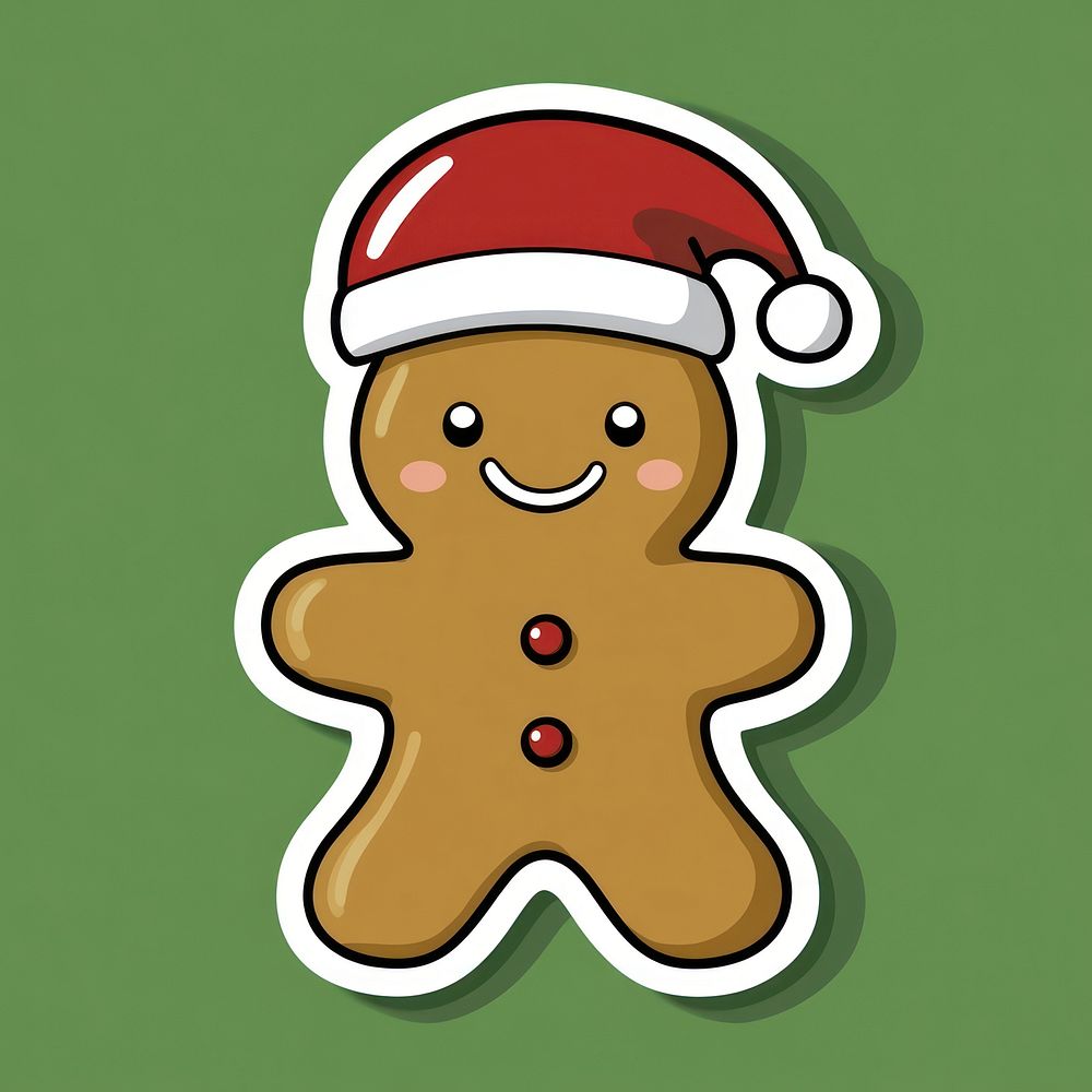 Gingerbread man sticker gingerbread background christmas.