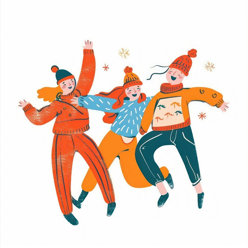 New year celebration illustration clothing hats.