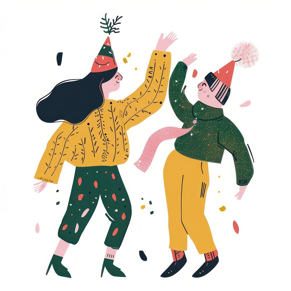 New year celebration illustration clothing hats.