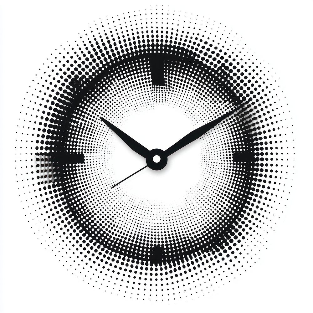 Clock halftone design black.