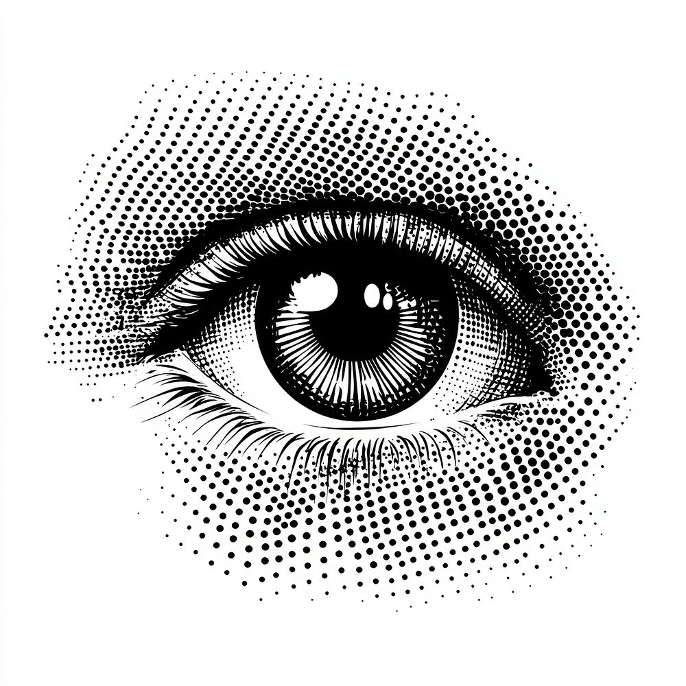 Eye art illustration halftone.