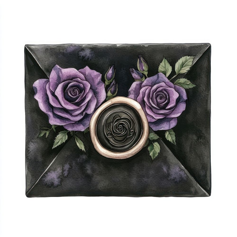 Envelope with Wax Seal envelope roses art.