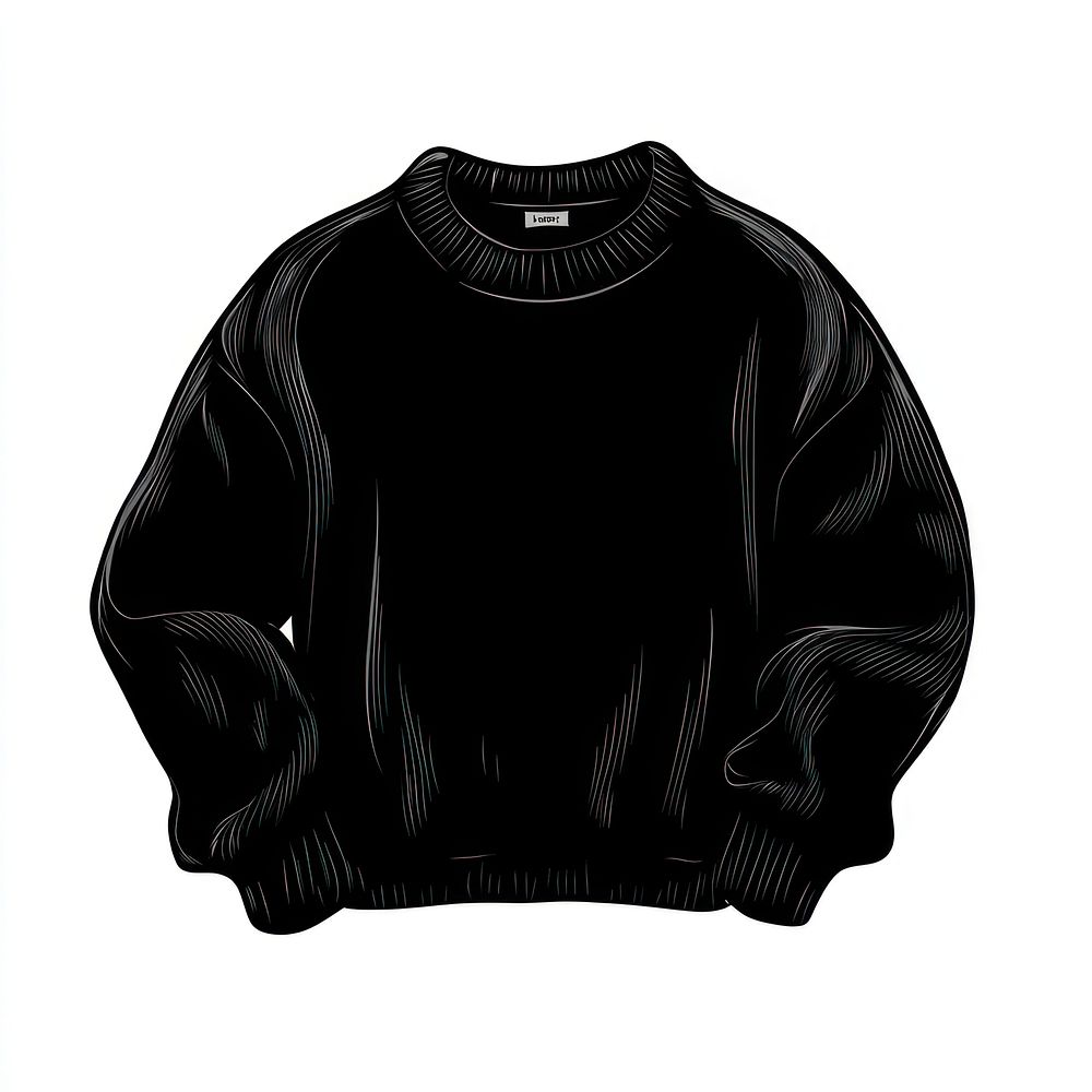 Folded sweater clothing black illustration.