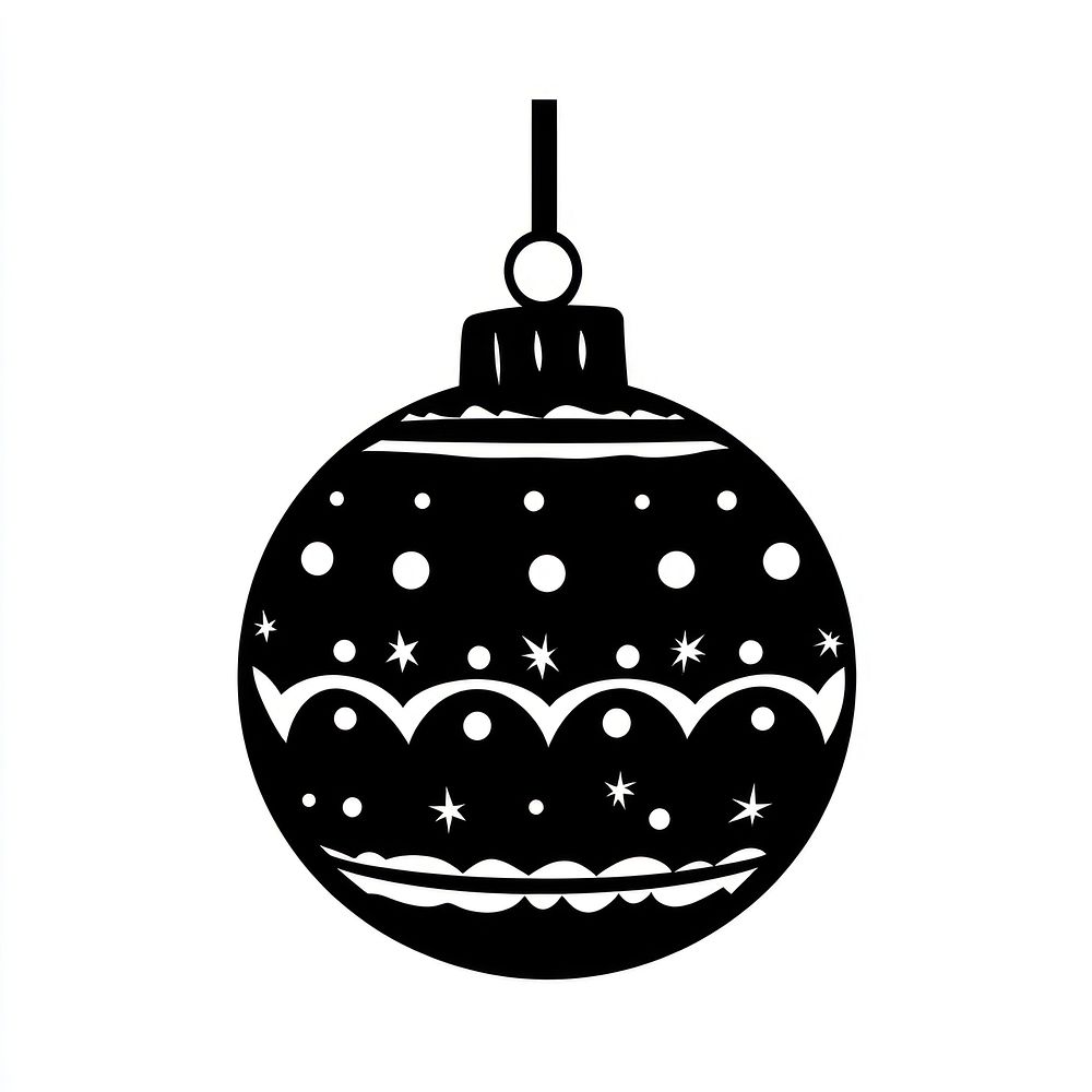 Christmas ball christmas black white.