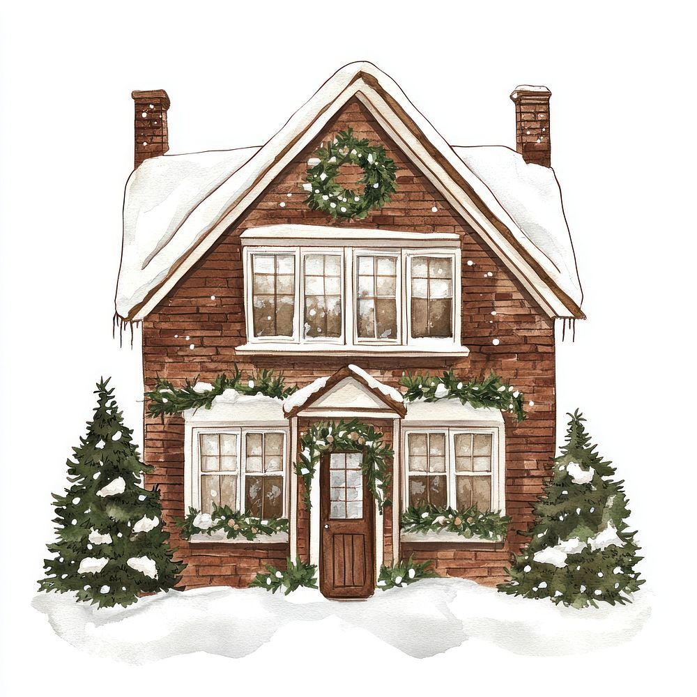 Christmas house christmas illustration winter.