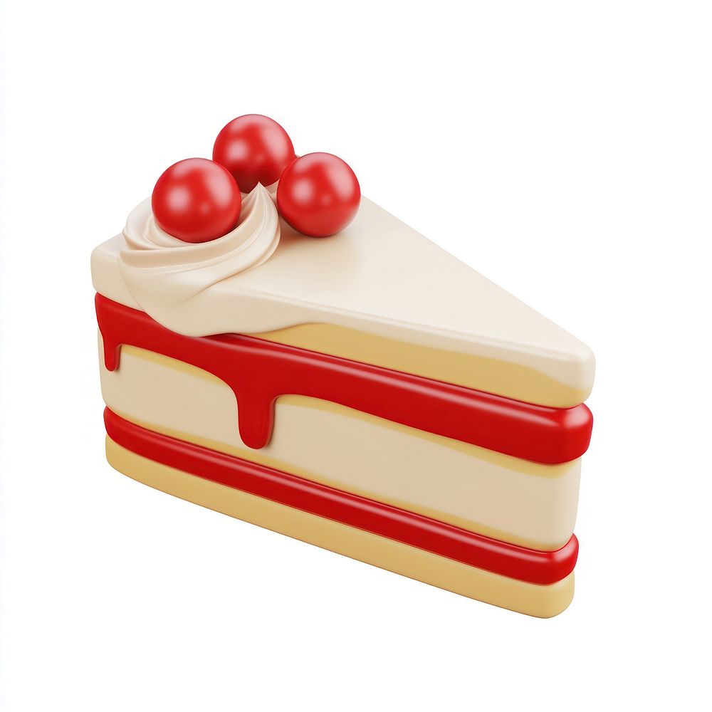 Piece of Christmas cake illustration dessert cream.