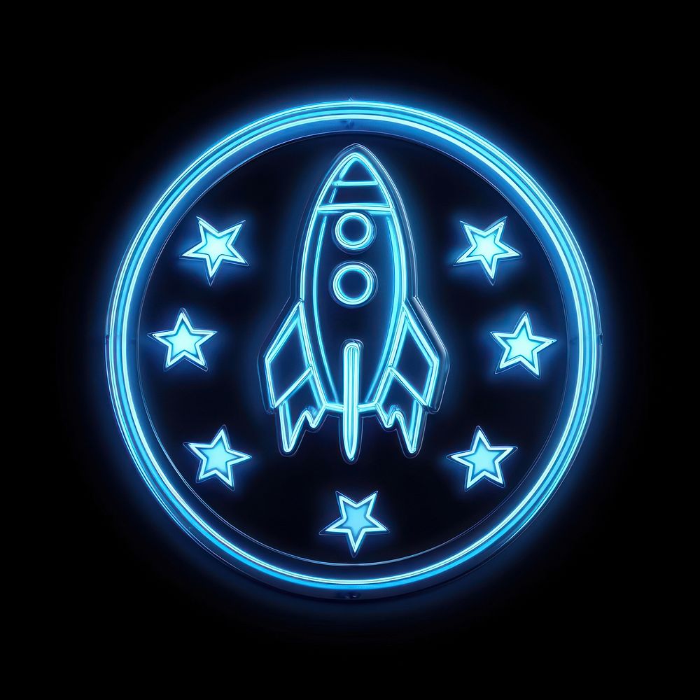 Neon rocket stars blue.