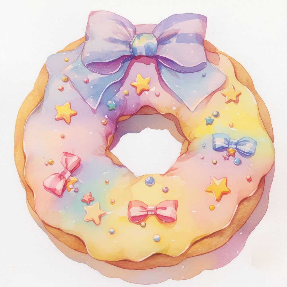 Donut illustration sweets pastel.