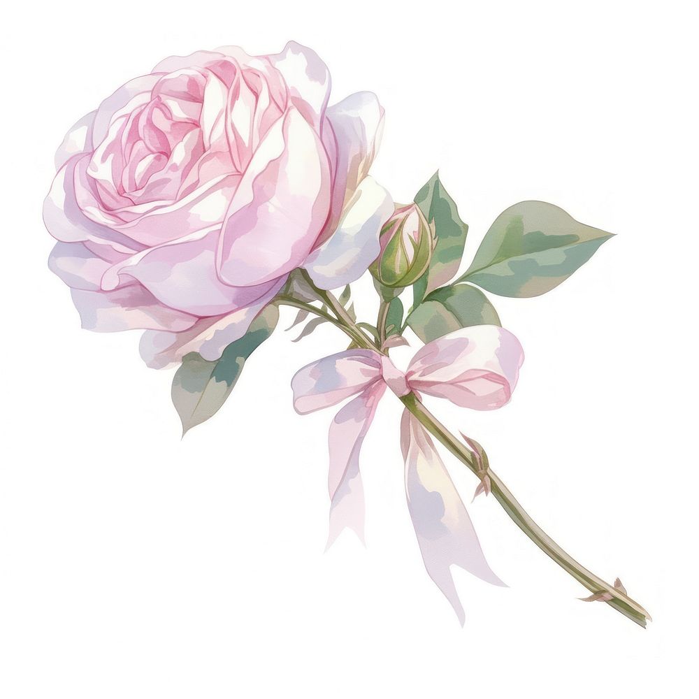 Coquette rose art illustration watercolor.