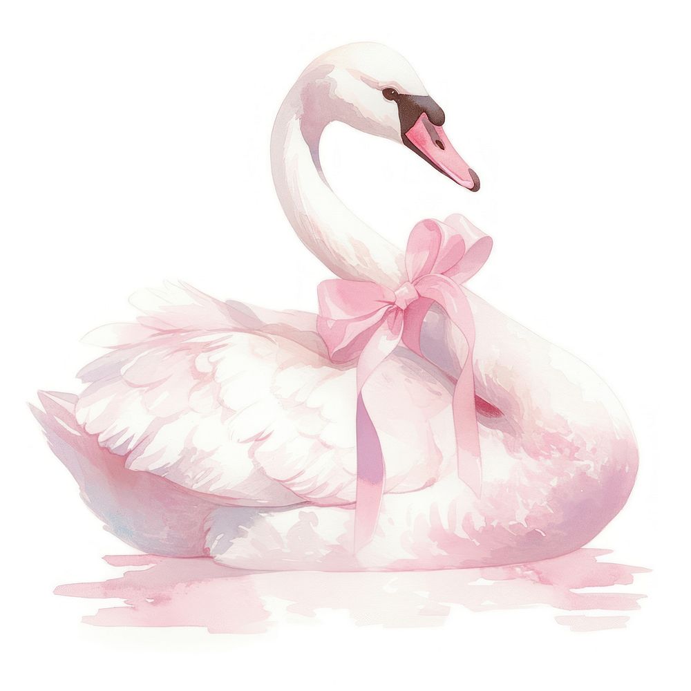 Coquette Swans swan illustration watercolor.