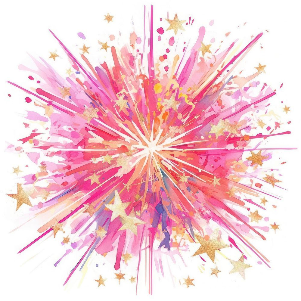 Fireworks logo icon art illustration watercolor.