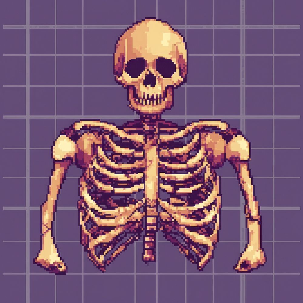 Background skeleton design pixel.