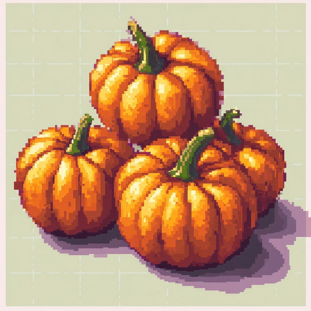 Pumpkins design pixel style.