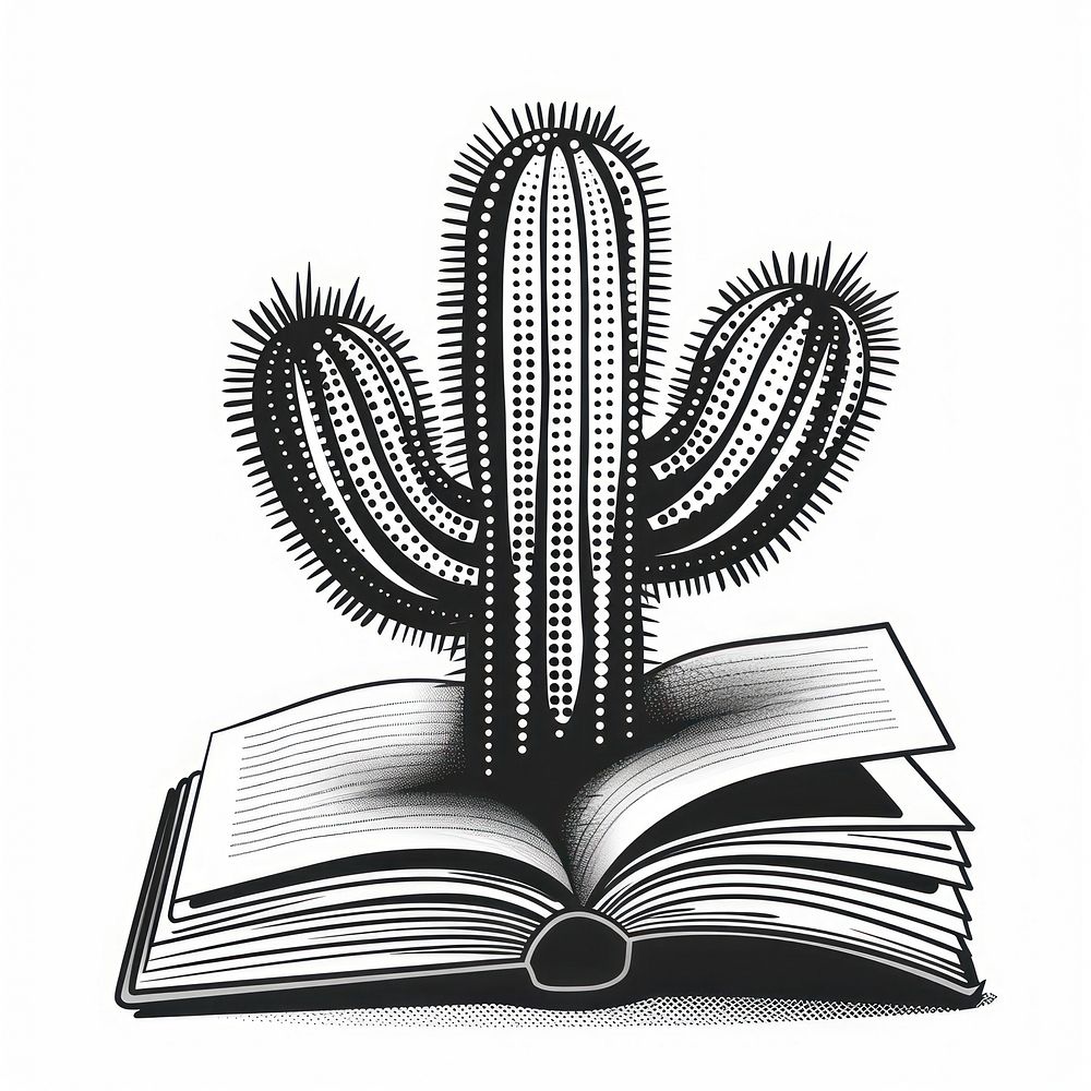 Cactus growing through a book cactus plant black.