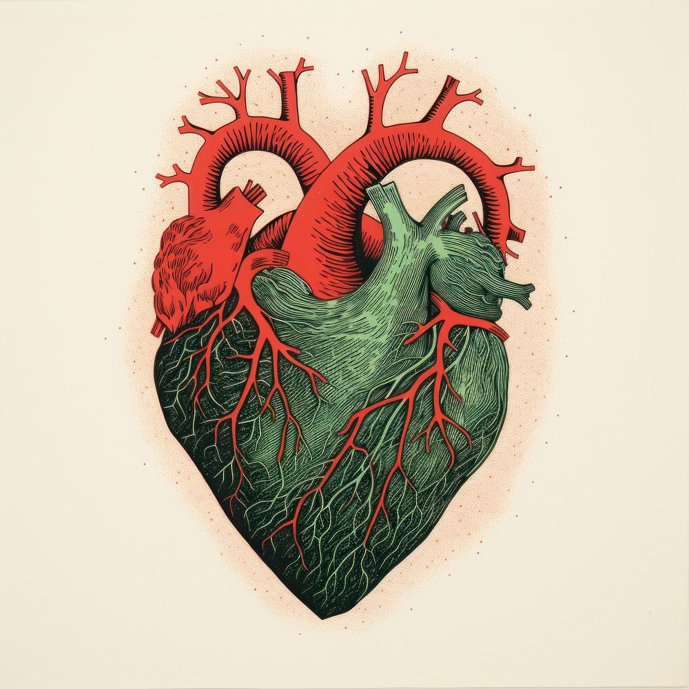 Heart organ colors human heart | Free Photo Illustration - rawpixel