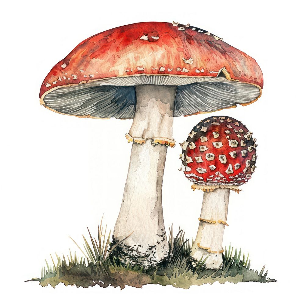 An isolated mushroom mushrooms illustration watercolor.