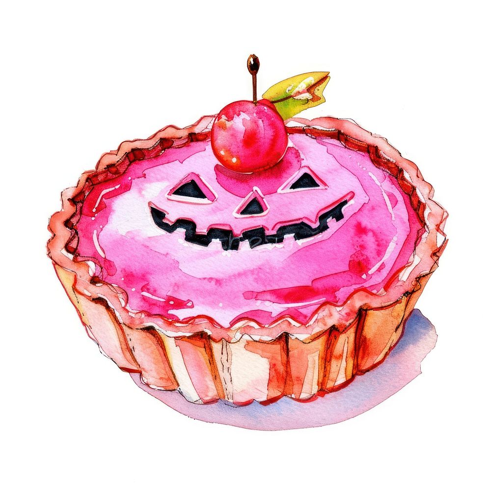 Halloween dessert illustration watercolor halloween.