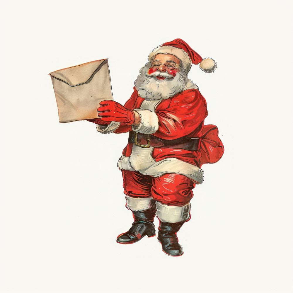 Santa Claus carry an envelope character christmas santa white.