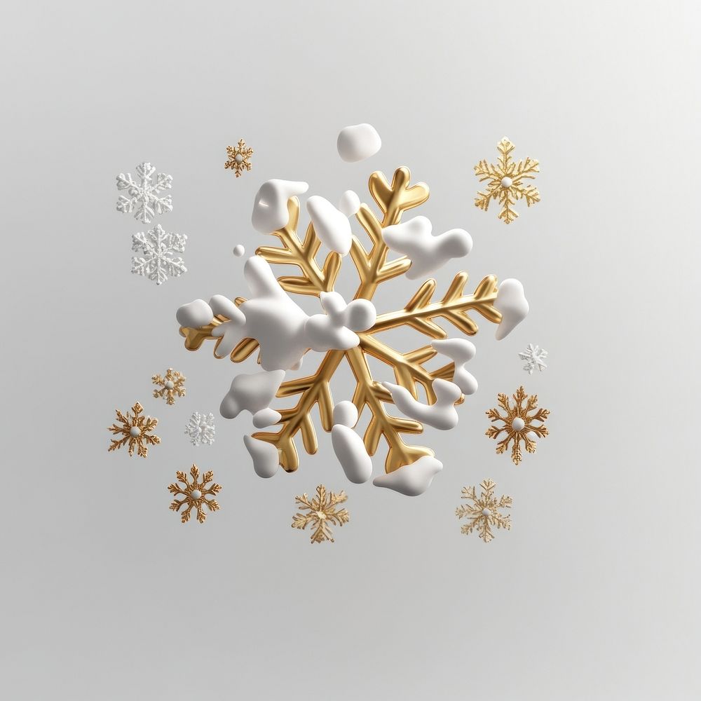 Snowflake glitter snowflakes white gold.